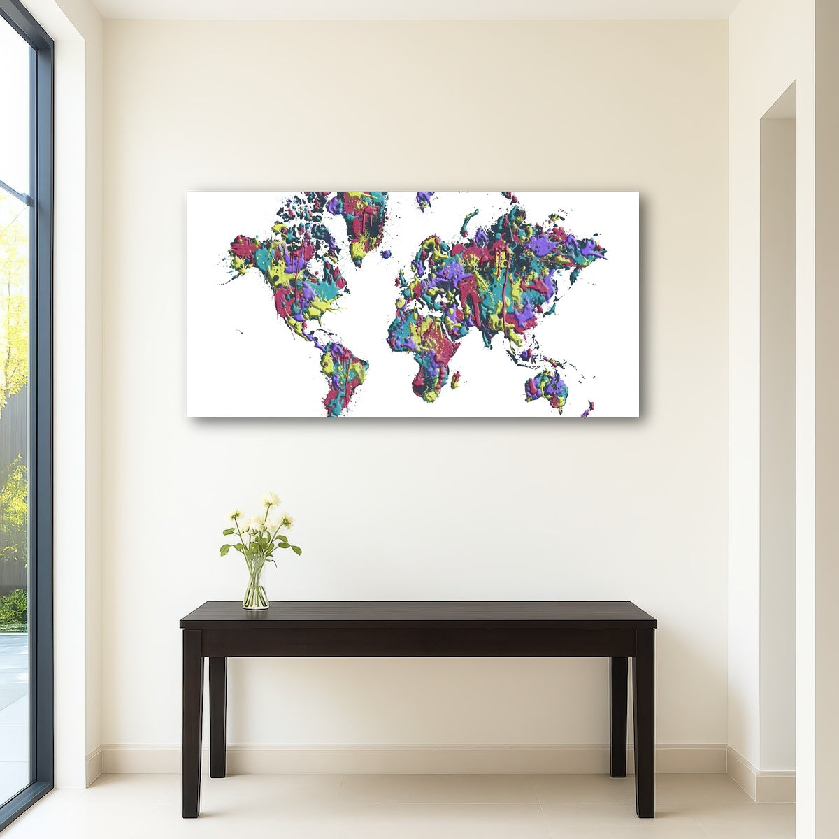AUTO-MOCKUP ROOM | POP ART World Map - White