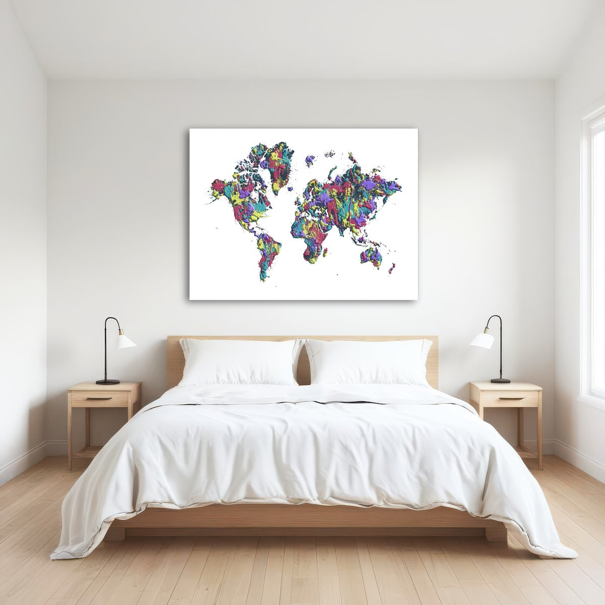 AUTO-MOCKUP ROOM | POP ART World Map - White