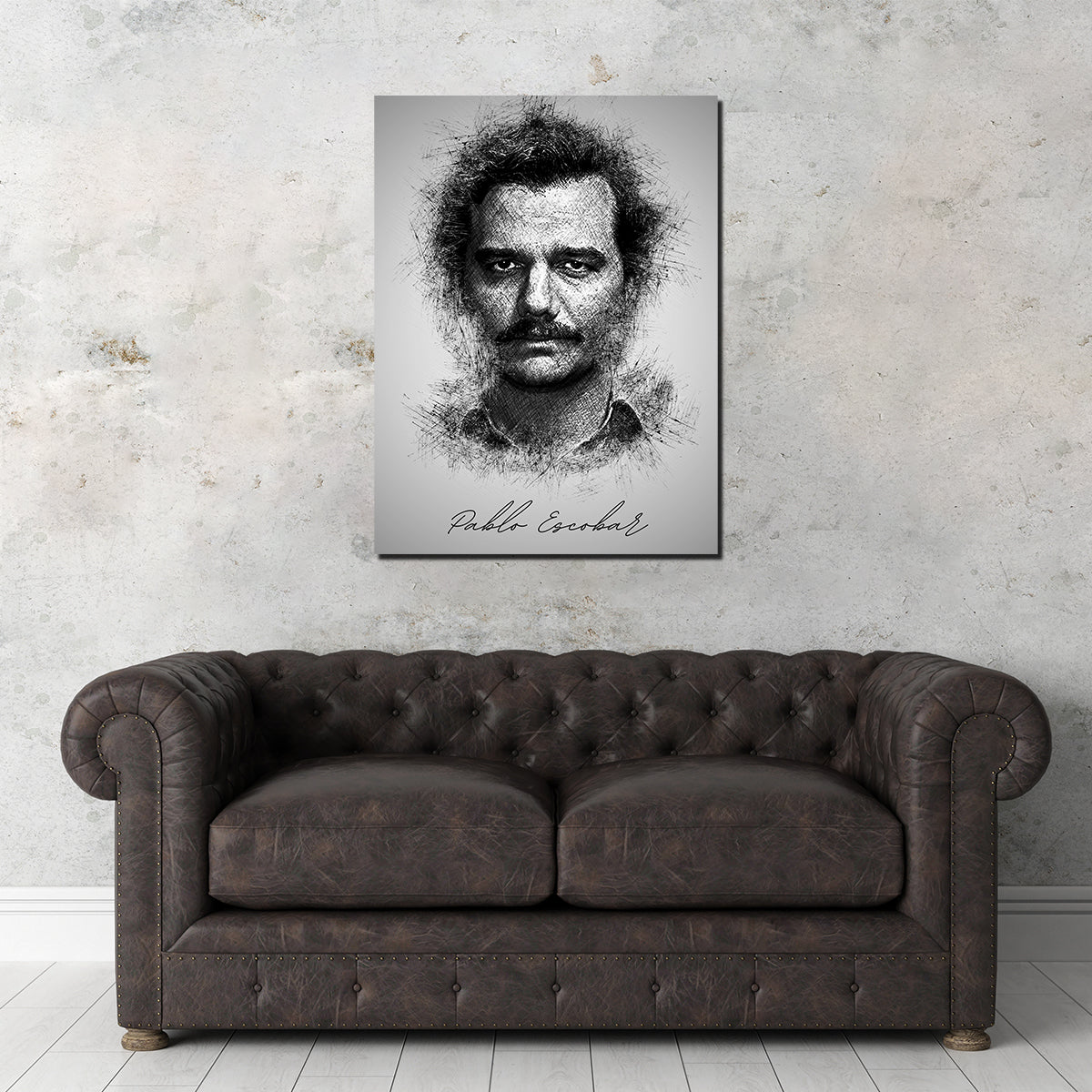 Pablo Escobar Sketch Wall Art