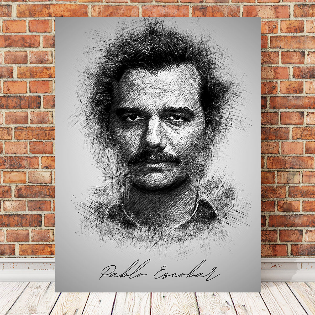 Pablo Escobar Sketch Wall Art
