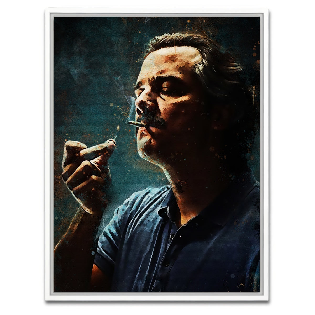 AUTO-MOCKUP WHITE | Pablo Escobar | 1 Piece | White Framed Canvas | group=3x4