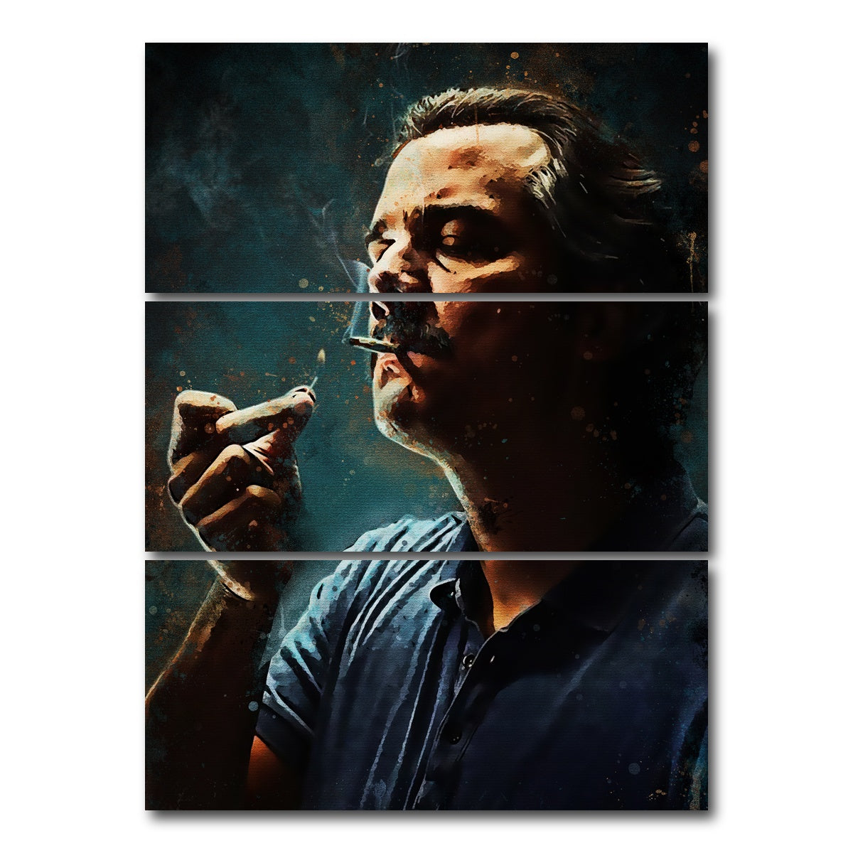 AUTO-MOCKUP WHITE | Pablo Escobar | 3 Piece | Gallery Wrap Canvas | group=8x18_stacked
