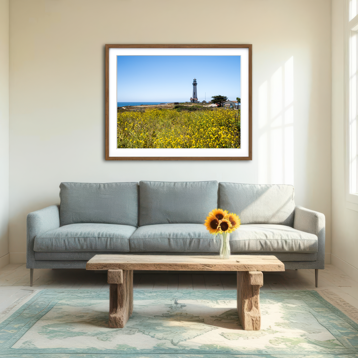AUTO-MOCKUP ROOM | Pacific Coast Hwy Lighthouse Wall Art