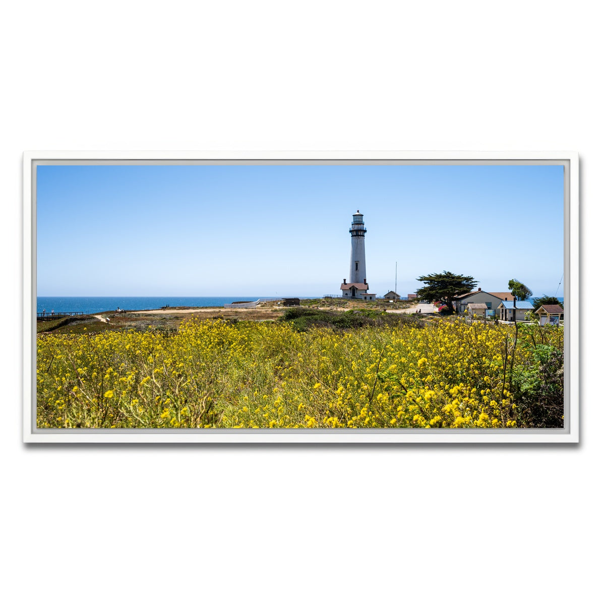 AUTO-MOCKUP WHITE | Pacific Coast Hwy Lighthouse | 1 Piece | White Framed Canvas | group=2x1