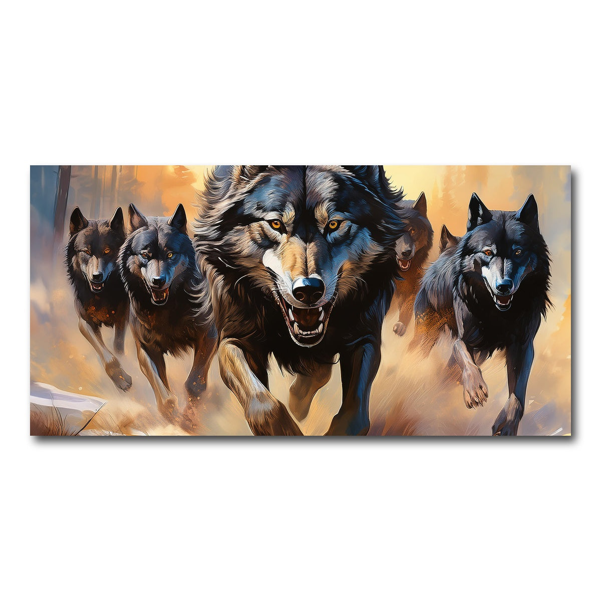 AUTO-MOCKUP WHITE | Pack of Wolves | 1 Piece | Gallery Wrap Canvas | group=2x1
