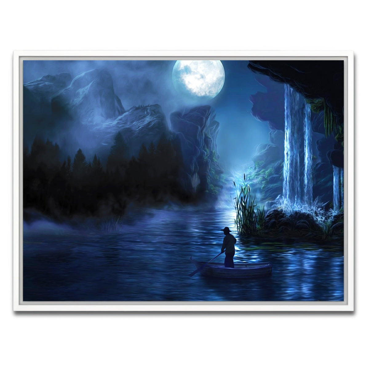 AUTO-MOCKUP WHITE | Paddle at Night | 1 Piece | White Framed Canvas | group=4x3