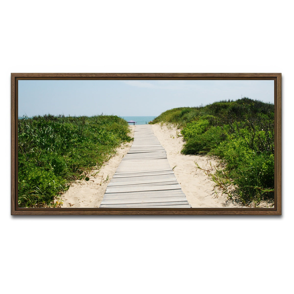AUTO-MOCKUP WHITE | Padre Island Boardwalk | 1 Piece | Walnut Framed Canvas | group=2x1