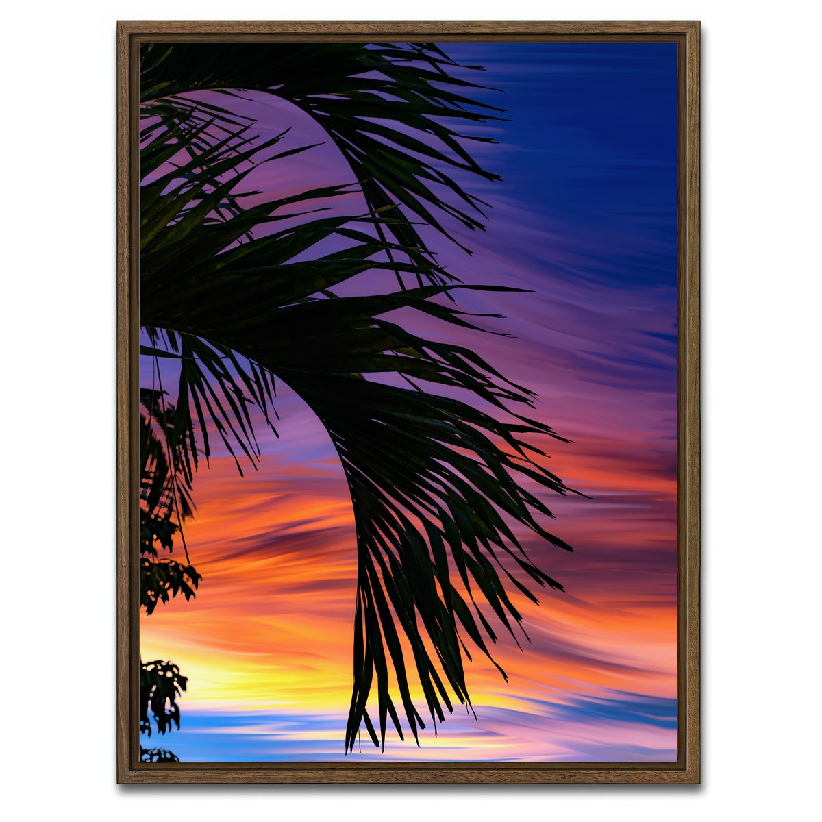 AUTO-MOCKUP WHITE | Painted Palm | 1 Piece | Walnut Framed Canvas | group=3x4