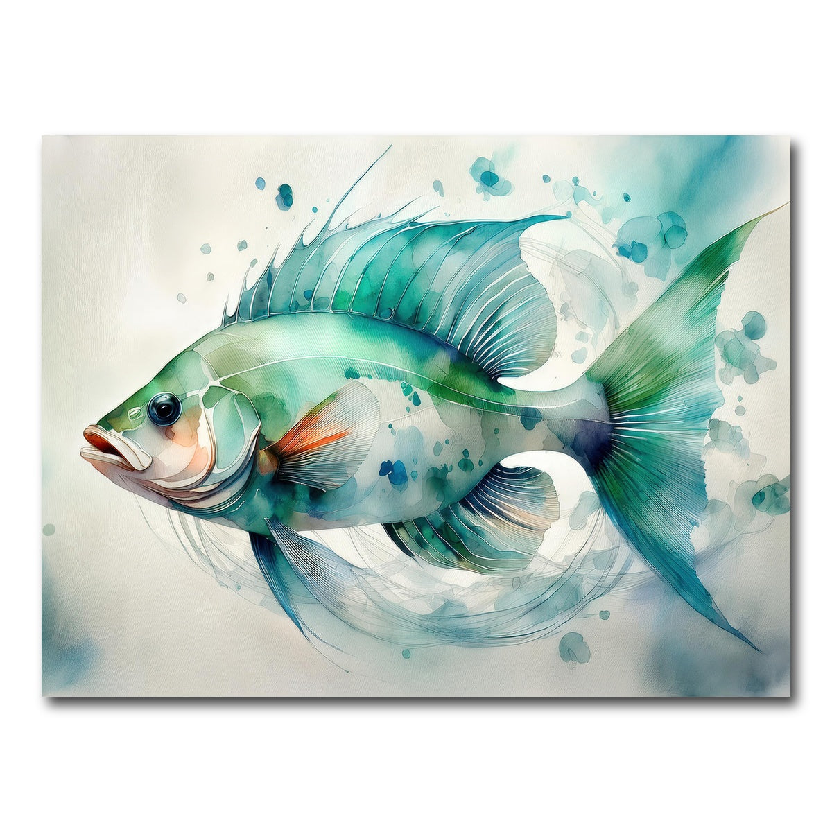 AUTO-MOCKUP WHITE | Painting Art of Salt Water Fish | 1 Piece | Gallery Wrap Canvas | group=4x3