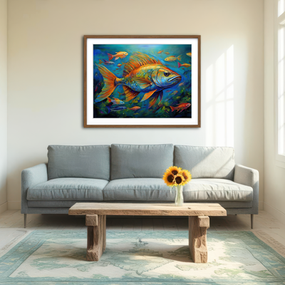 AUTO-MOCKUP ROOM | Painting Art of Fish Wall Art