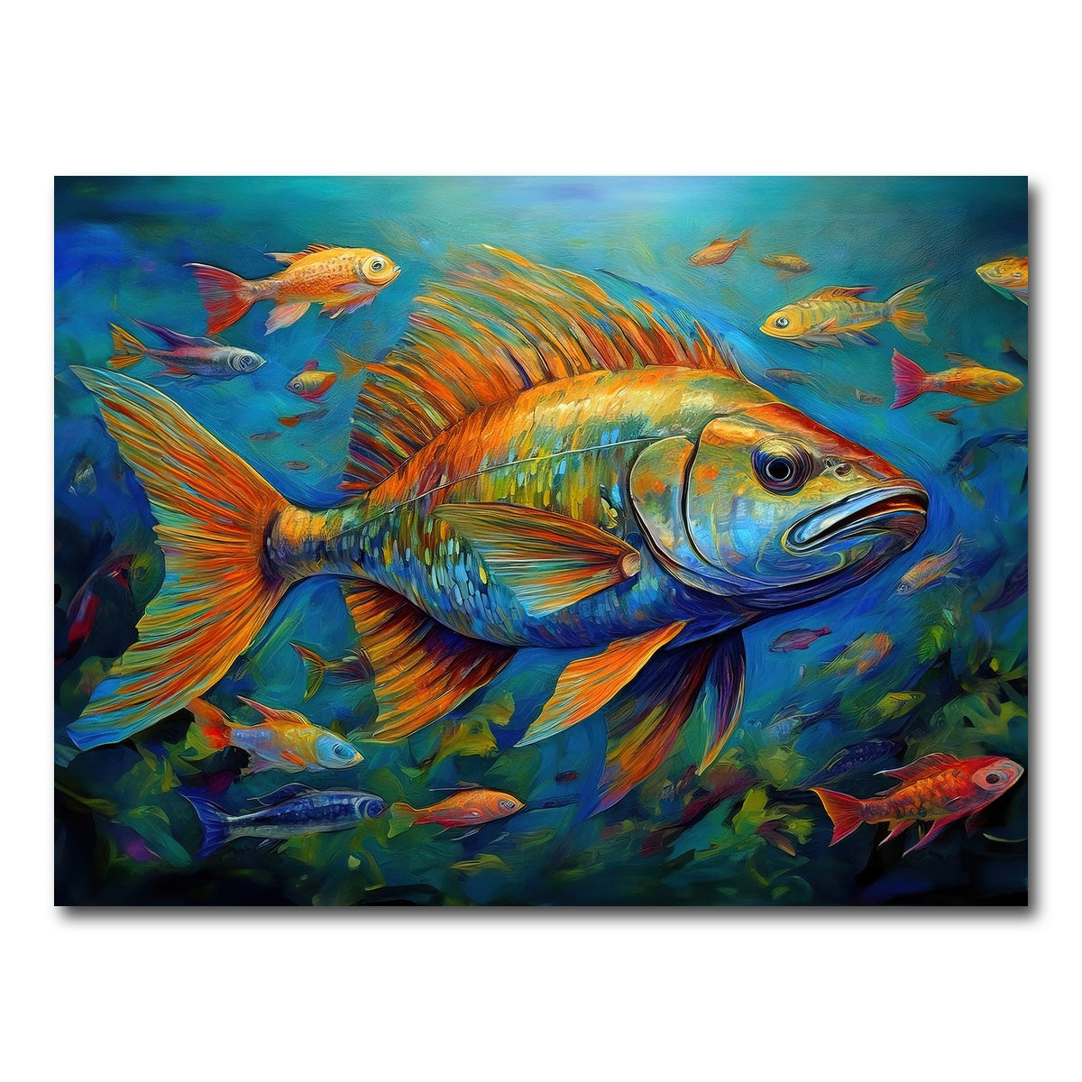 AUTO-MOCKUP WHITE | Painting art of fish | 1 Piece | Gallery Wrap Canvas | group=4x3