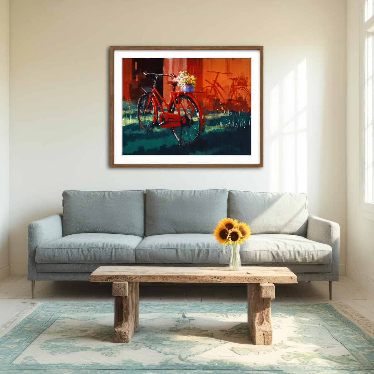 AUTO-MOCKUP ROOM | Painting of Vintage Bicycle Wall Art