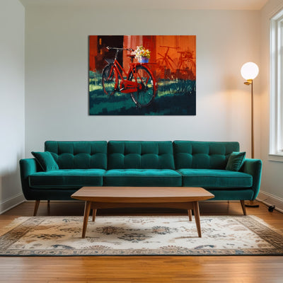 AUTO-MOCKUP ROOM | Painting of vintage bicycle