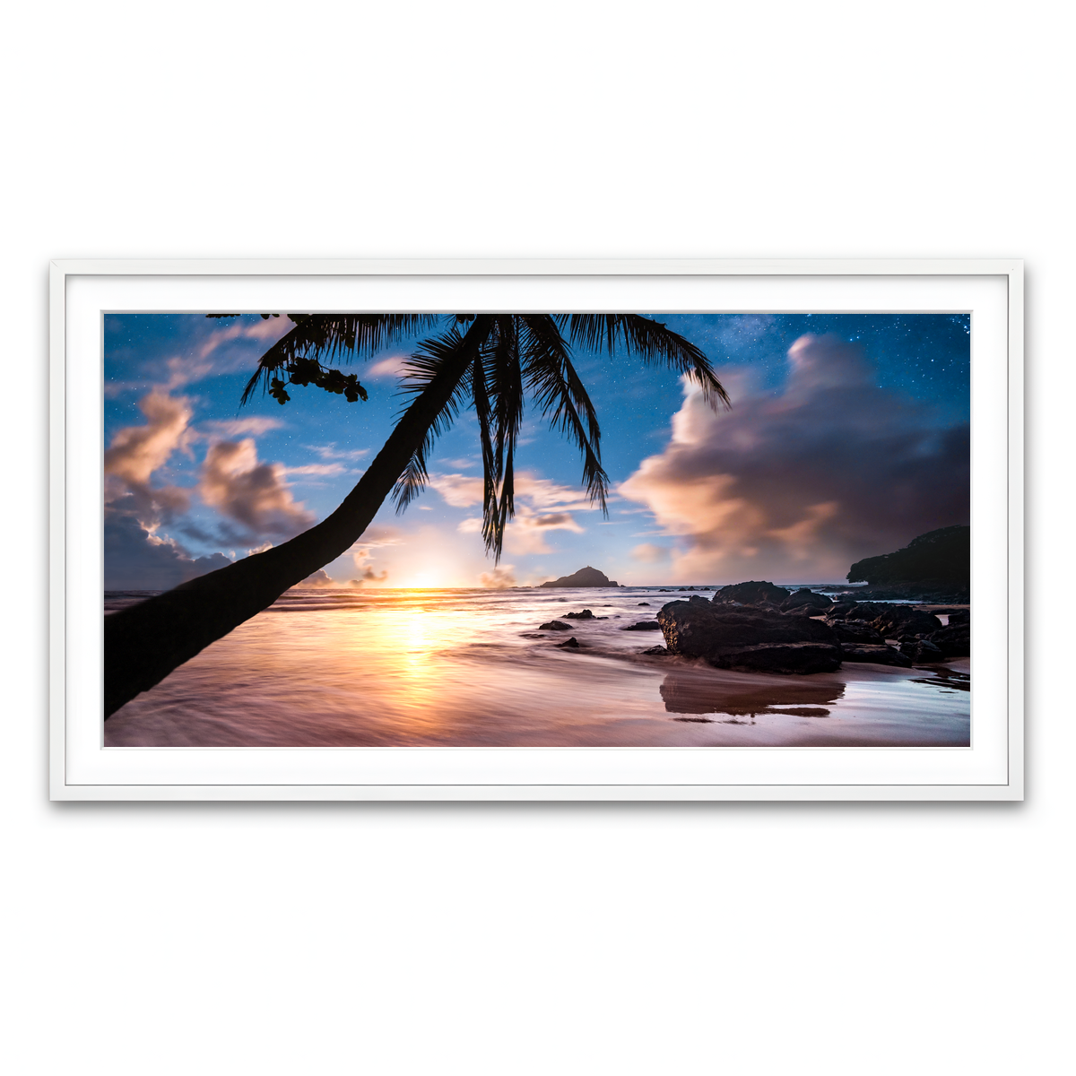 Framed Print 2x1 White