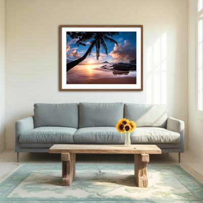 AUTO-MOCKUP ROOM | Palm Tree Beach Wall Art