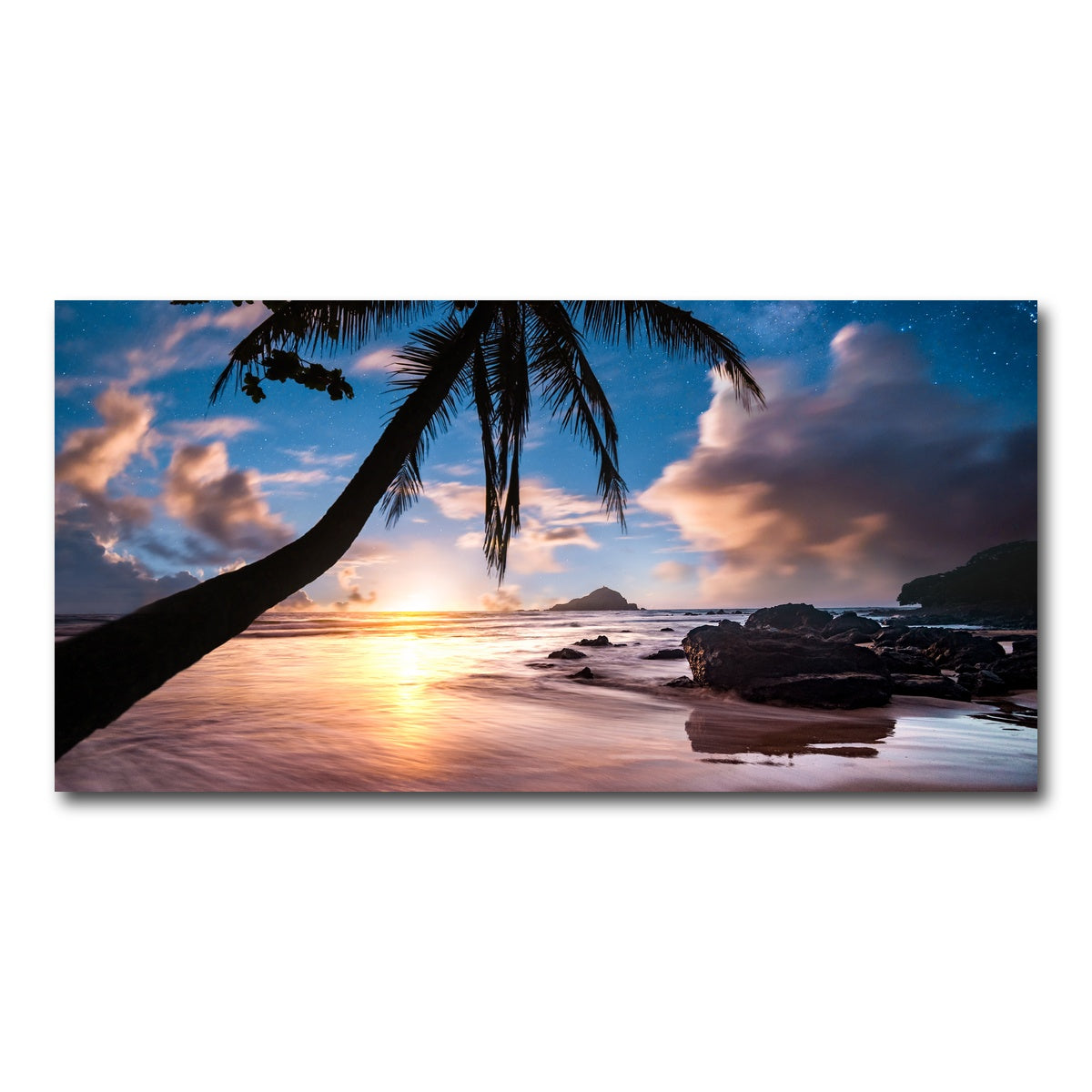 AUTO-MOCKUP WHITE | Palm Tree Beach | 1 Piece | Gallery Wrap Canvas | group=2x1