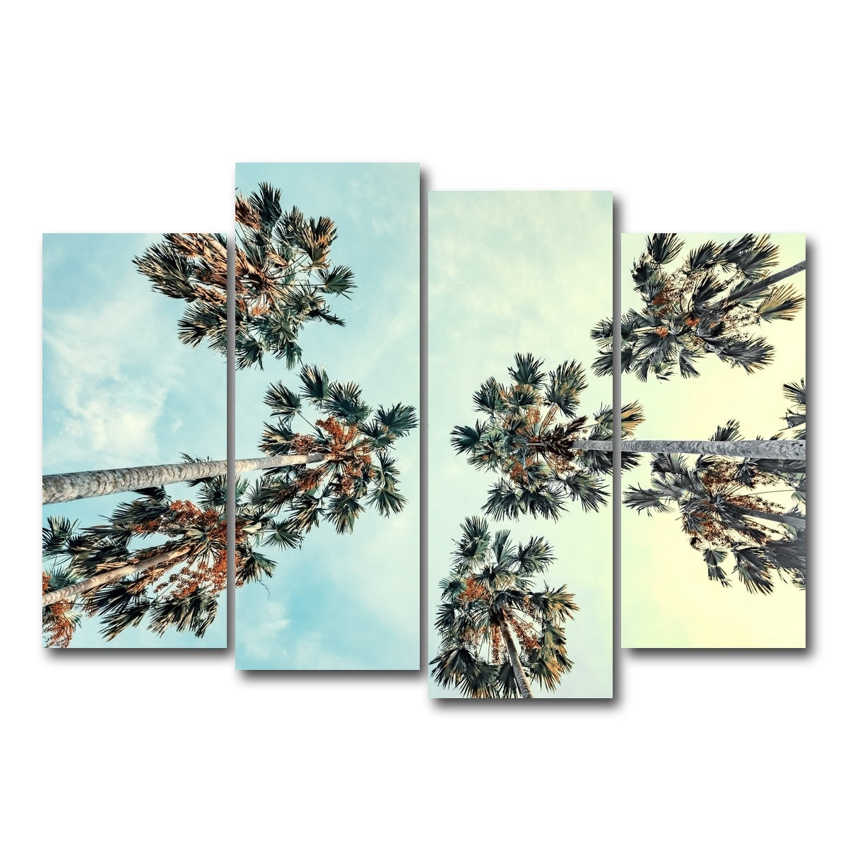 AUTO-MOCKUP WHITE | Palm Trees Blue Sky | 4 Piece | Gallery Wrap Canvas | group=4_normal