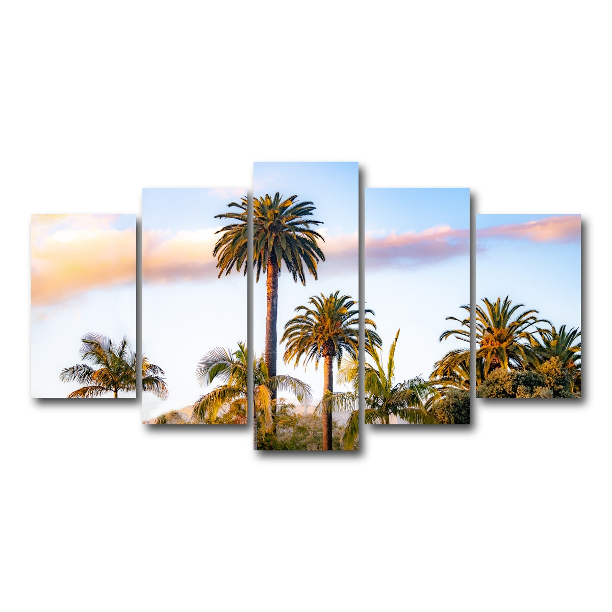 AUTO-MOCKUP WHITE | Palm Trees | 5 Piece | Gallery Wrap Canvas | group=5_normal