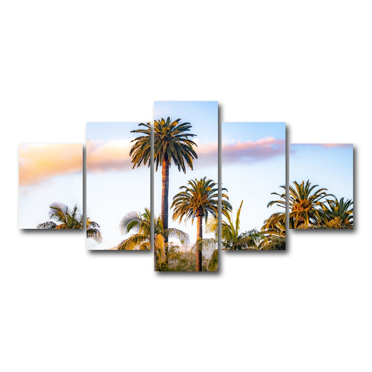 AUTO-MOCKUP WHITE | Palm Trees | 5 Piece | Gallery Wrap Canvas | group=5_short