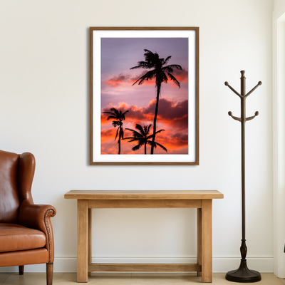 AUTO-MOCKUP ROOM | Palm Trees at Sunset Wall Art