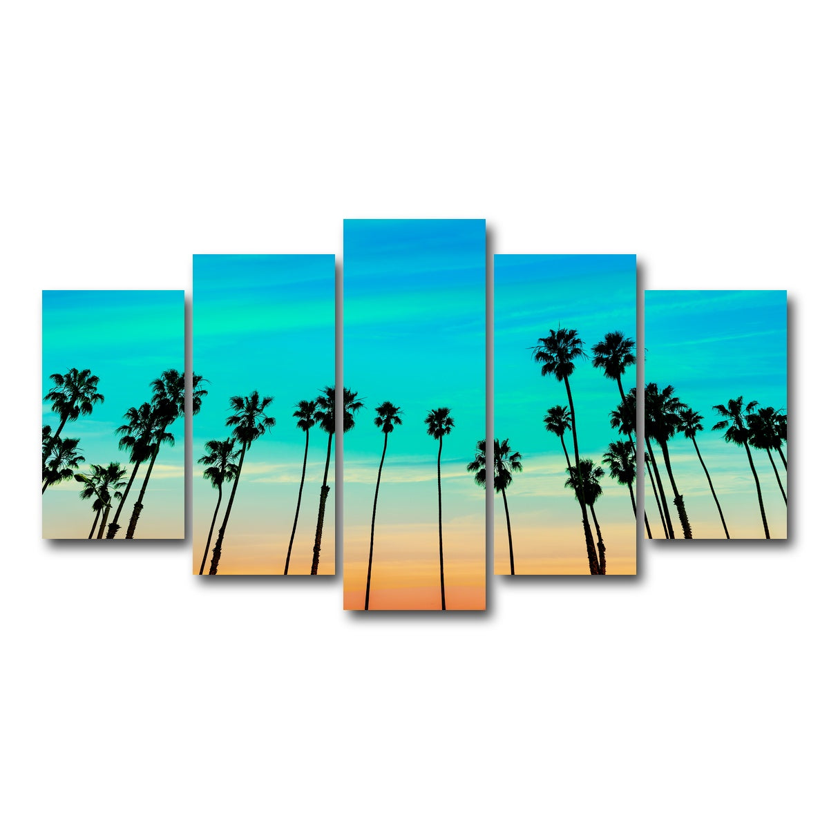 AUTO-MOCKUP WHITE | Palm tree Sunset Santa Barbara | 5 Piece | Gallery Wrap Canvas | group=5_normal
