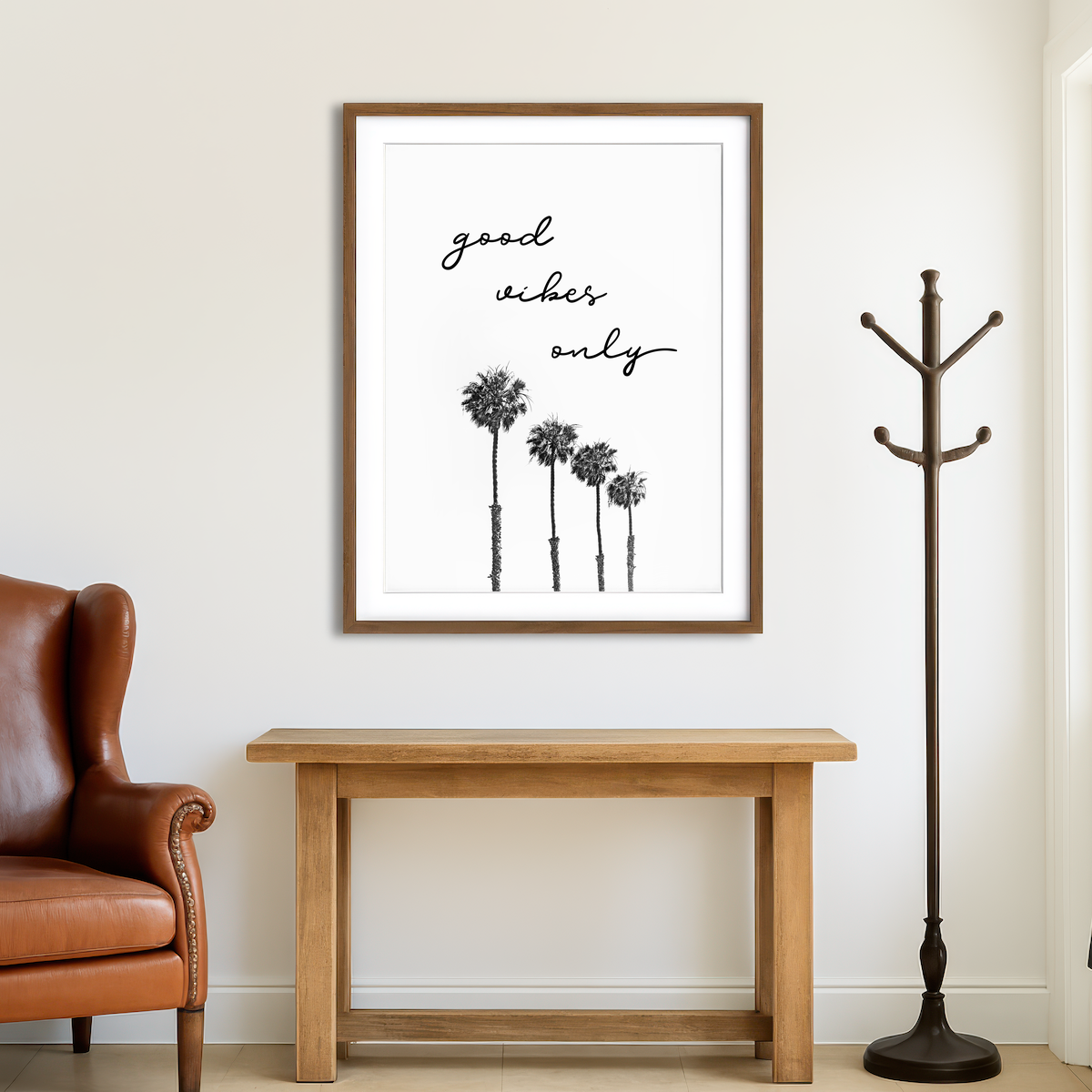 AUTO-MOCKUP ROOM | Palm Trees - Good Vibes Only Wall Art