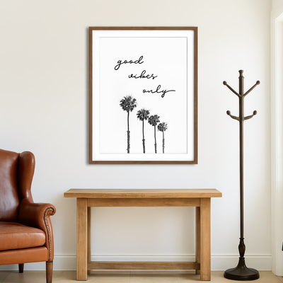 AUTO-MOCKUP ROOM | Palm Trees - Good Vibes Only Wall Art