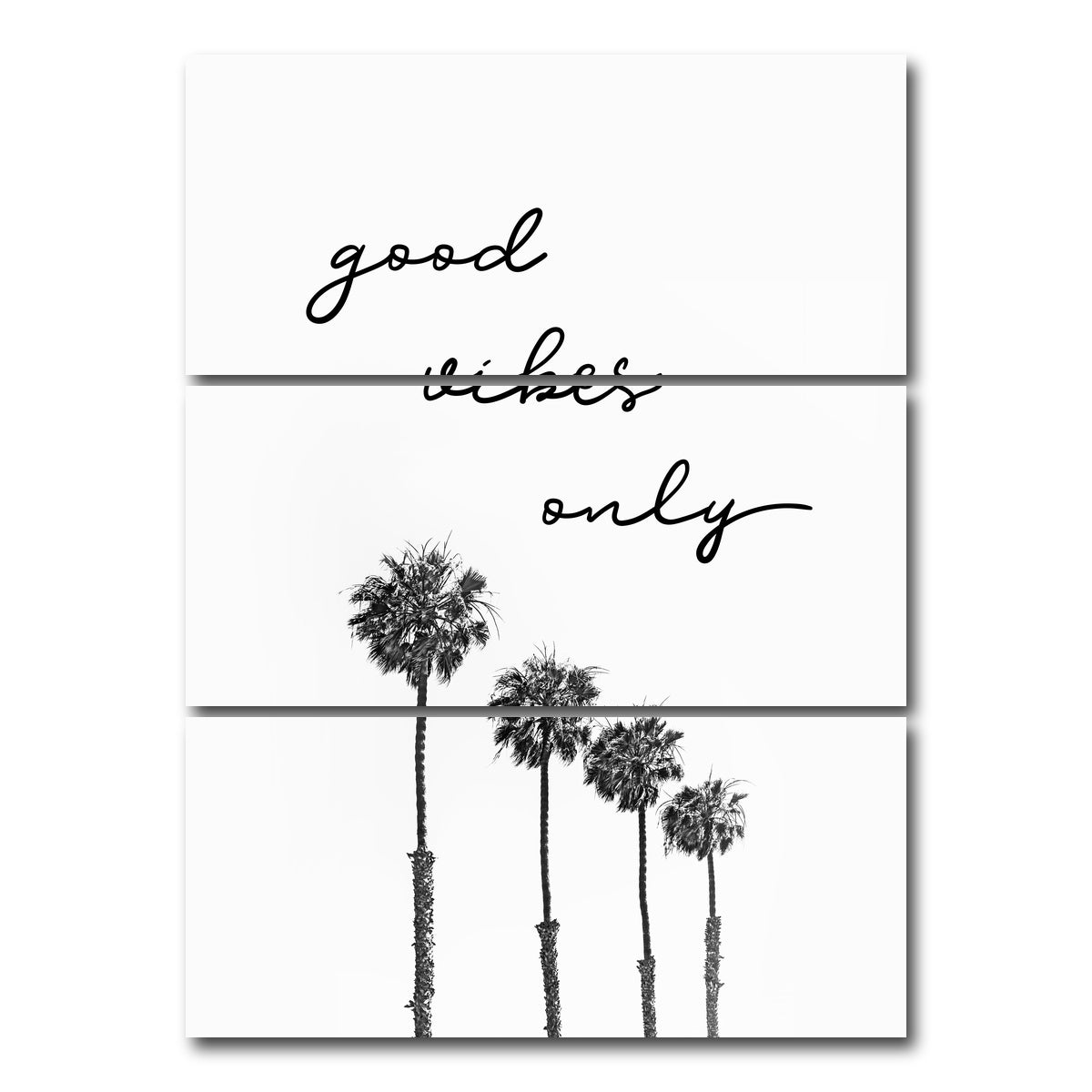 AUTO-MOCKUP WHITE | Palm trees - good vibes only | 3 Piece | Gallery Wrap Canvas | group=8x18_stacked