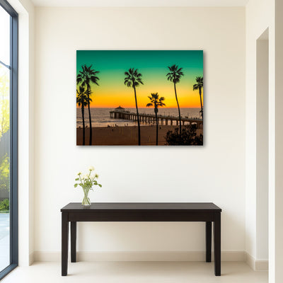 AUTO-MOCKUP ROOM | Palm trees and Pier on Manhattan Beach