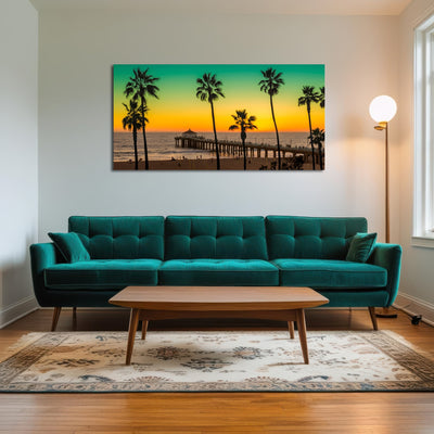 AUTO-MOCKUP ROOM | Palm trees and Pier on Manhattan Beach