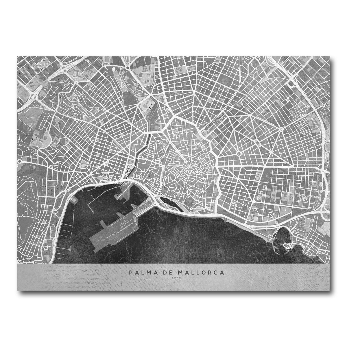 AUTO-MOCKUP WHITE | Palma De Mallorca Map 2 | 1 Piece | Gallery Wrap Canvas | group=4x3