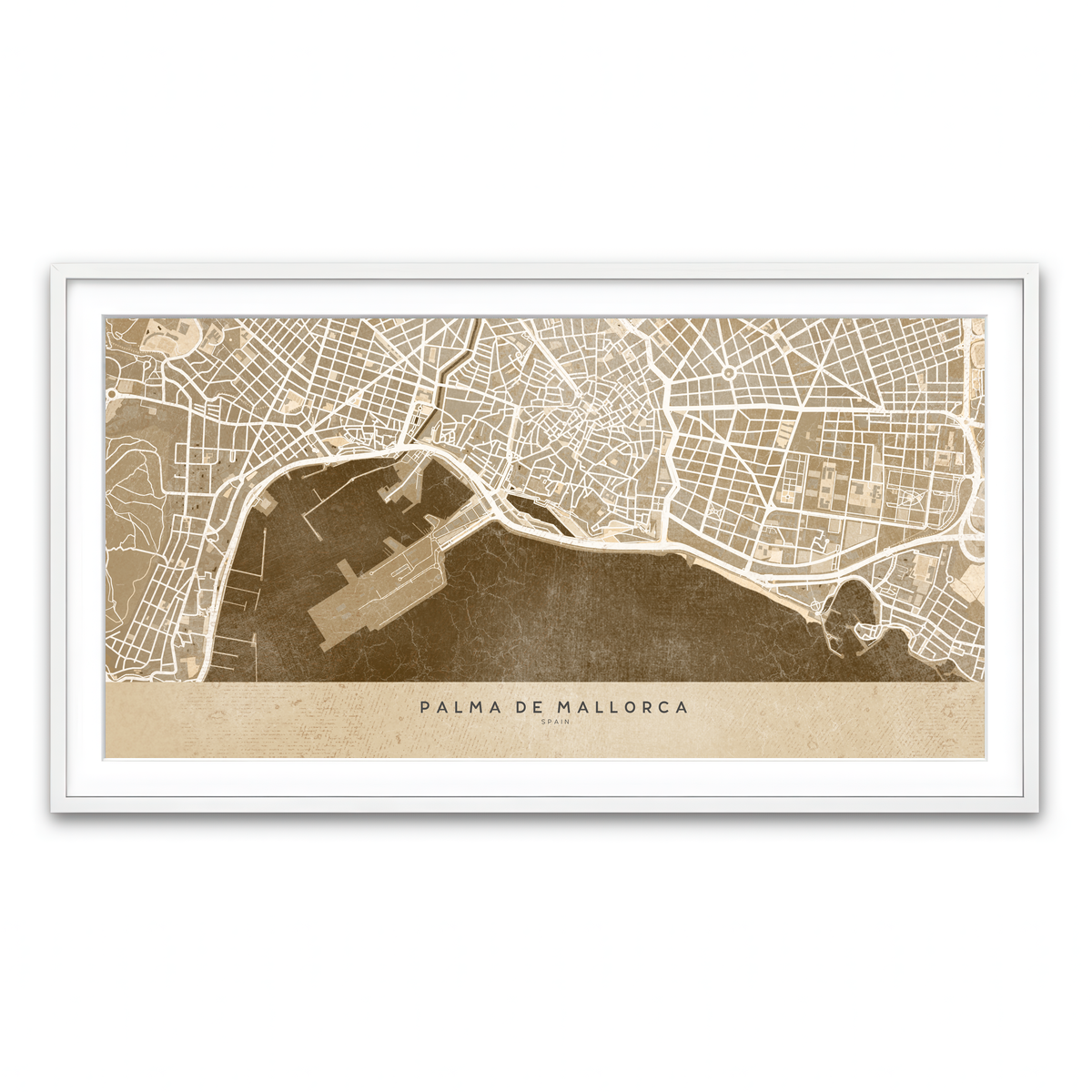 Framed Print 2x1 White