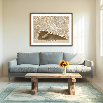 AUTO-MOCKUP ROOM | Palma De Mallorca Map Wall Art