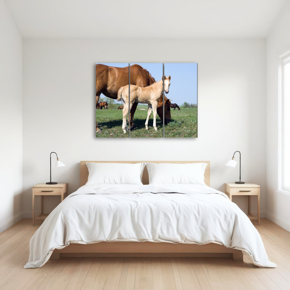 AUTO-MOCKUP ROOM | Palomino quarter horse foal and mare