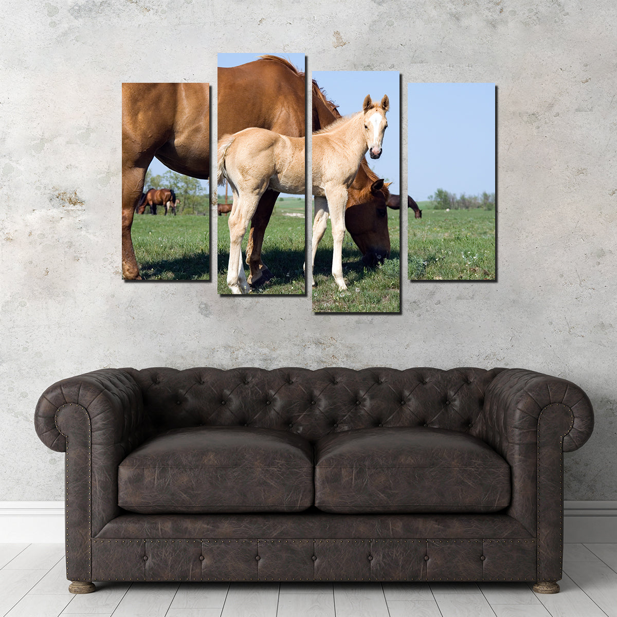 Palomino Quarter Horse Foal and Mare Wall Art