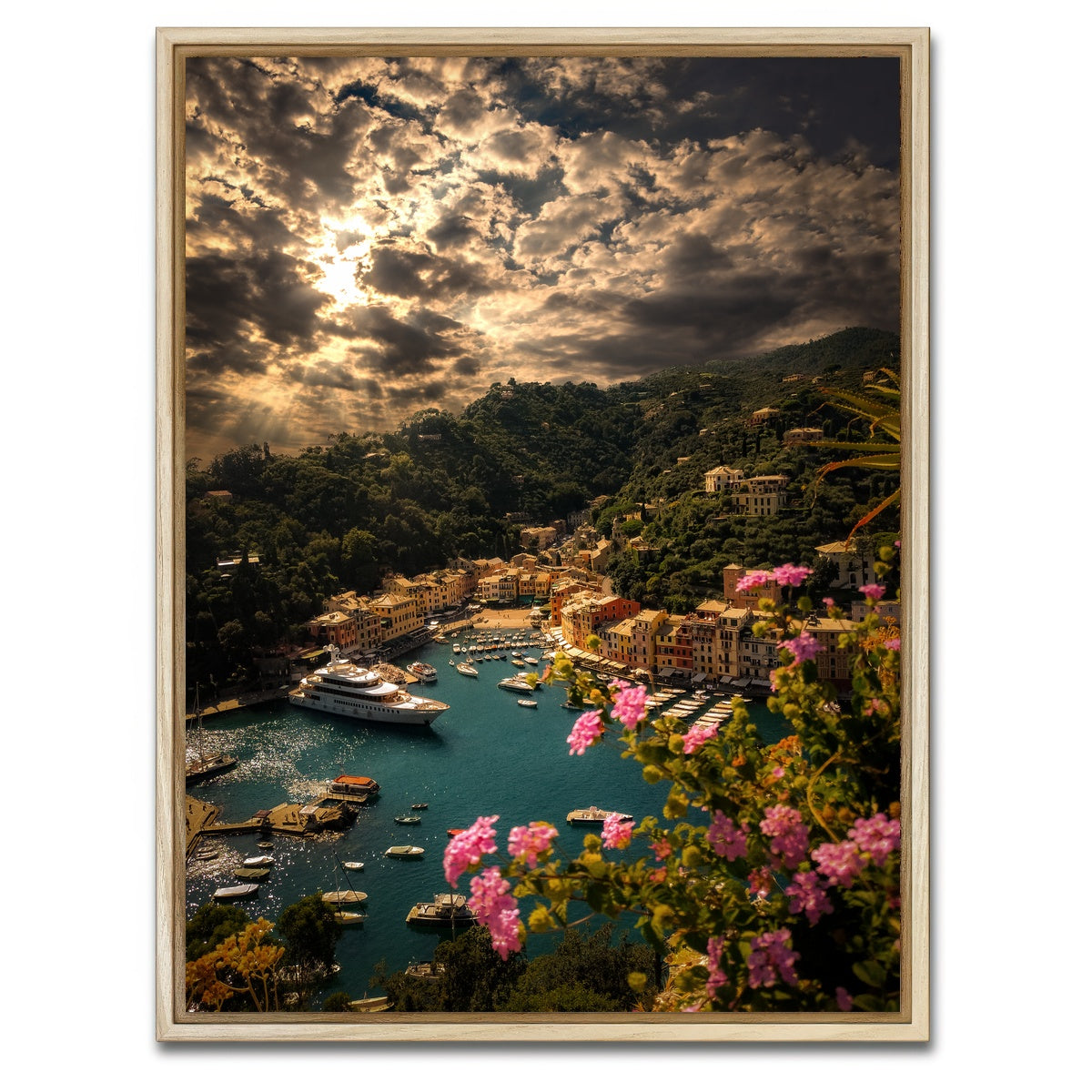 AUTO-MOCKUP WHITE | Panorama Of Portofino | 1 Piece | Natural Framed Canvas | group=3x4