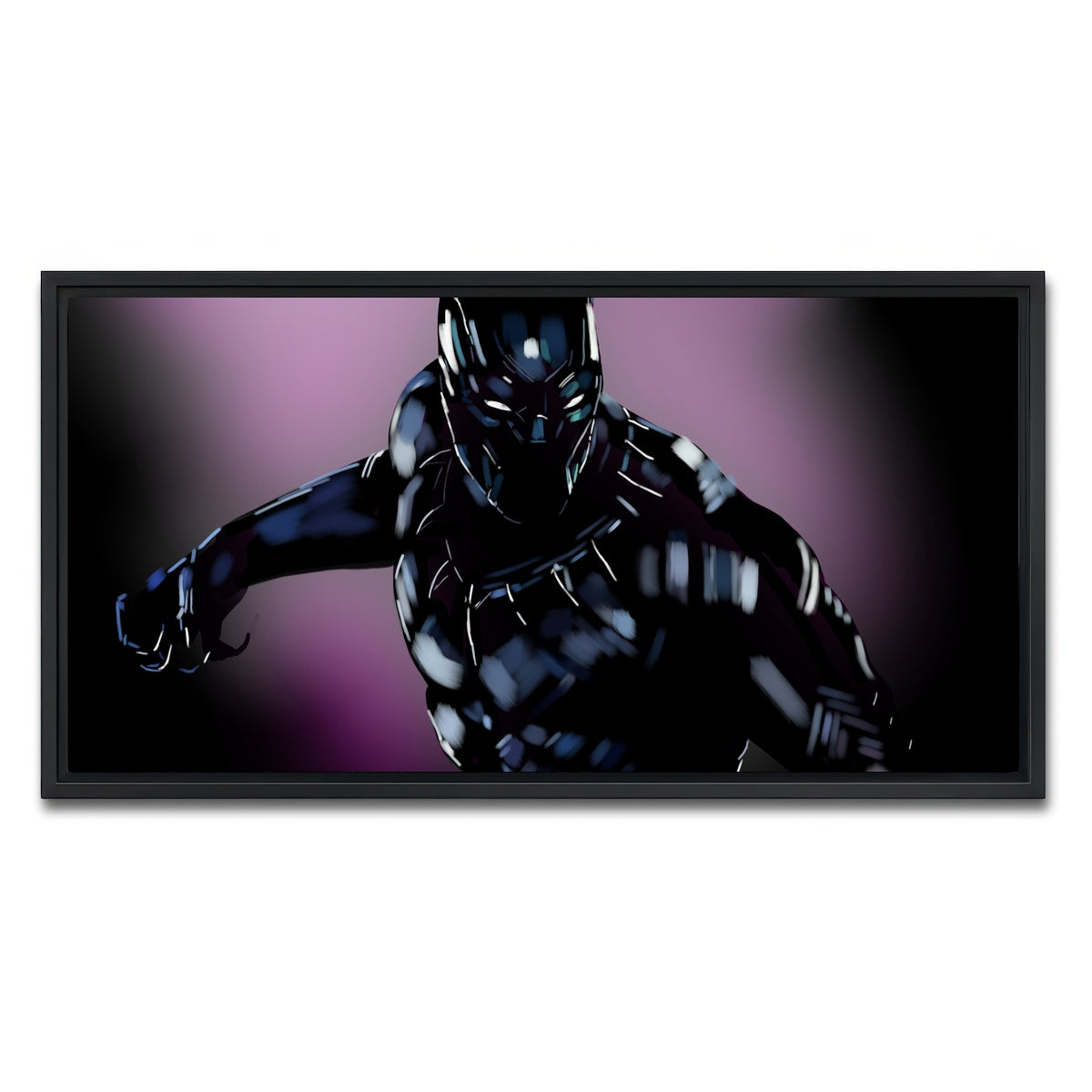 AUTO-MOCKUP WHITE | Panther in Purple | 1 Piece | Black Framed Canvas | group=2x1