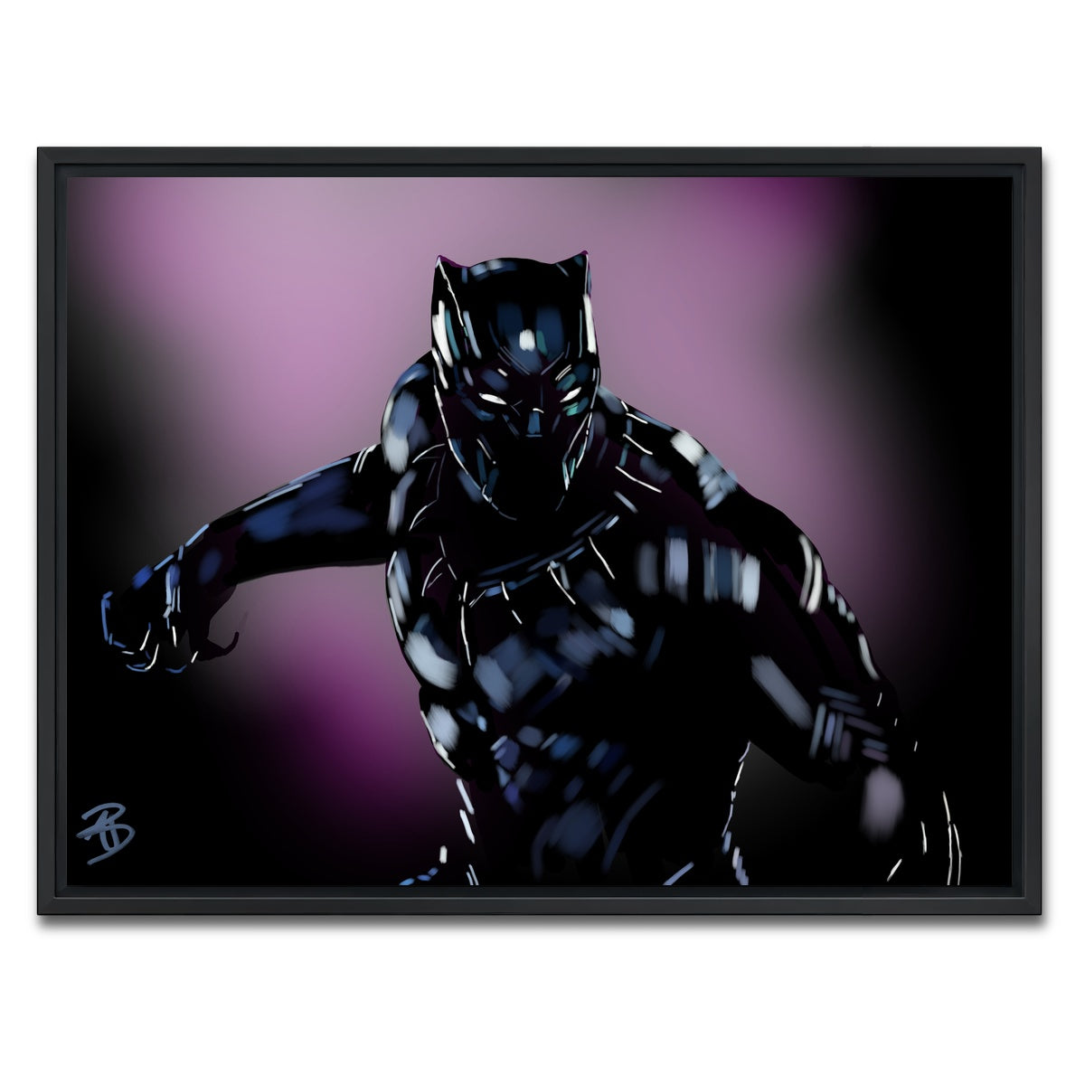 AUTO-MOCKUP WHITE | Panther in Purple | 1 Piece | Black Framed Canvas | group=4x3
