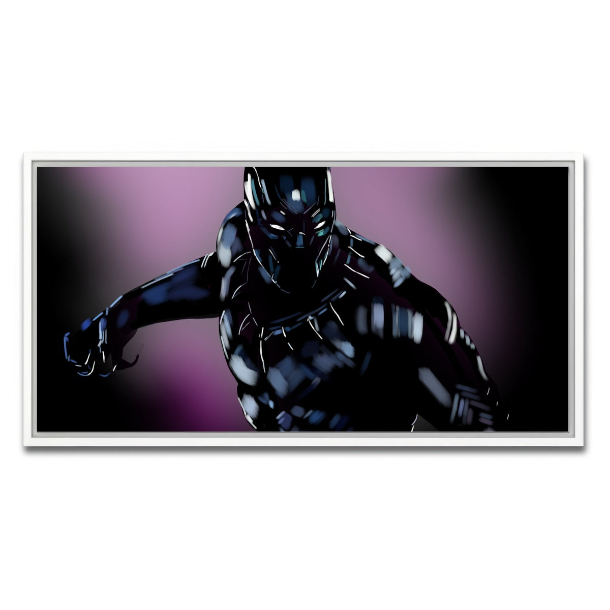 AUTO-MOCKUP WHITE | Panther in Purple | 1 Piece | White Framed Canvas | group=2x1