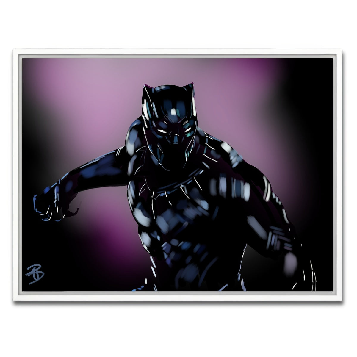 AUTO-MOCKUP WHITE | Panther in Purple | 1 Piece | White Framed Canvas | group=4x3