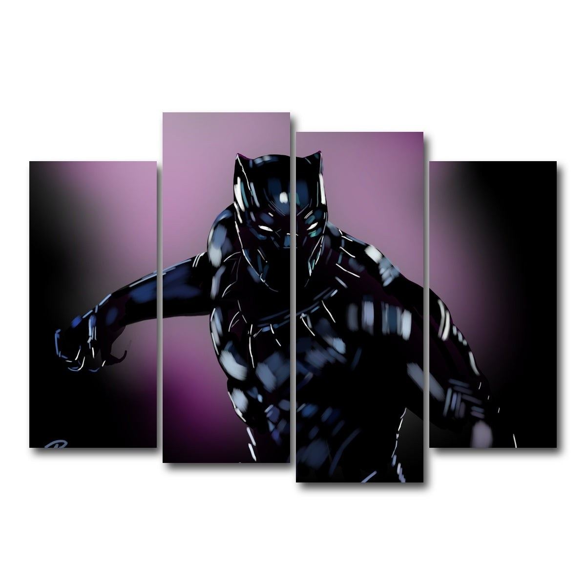 AUTO-MOCKUP WHITE | Panther in Purple | 4 Piece | Gallery Wrap Canvas | group=4_normal