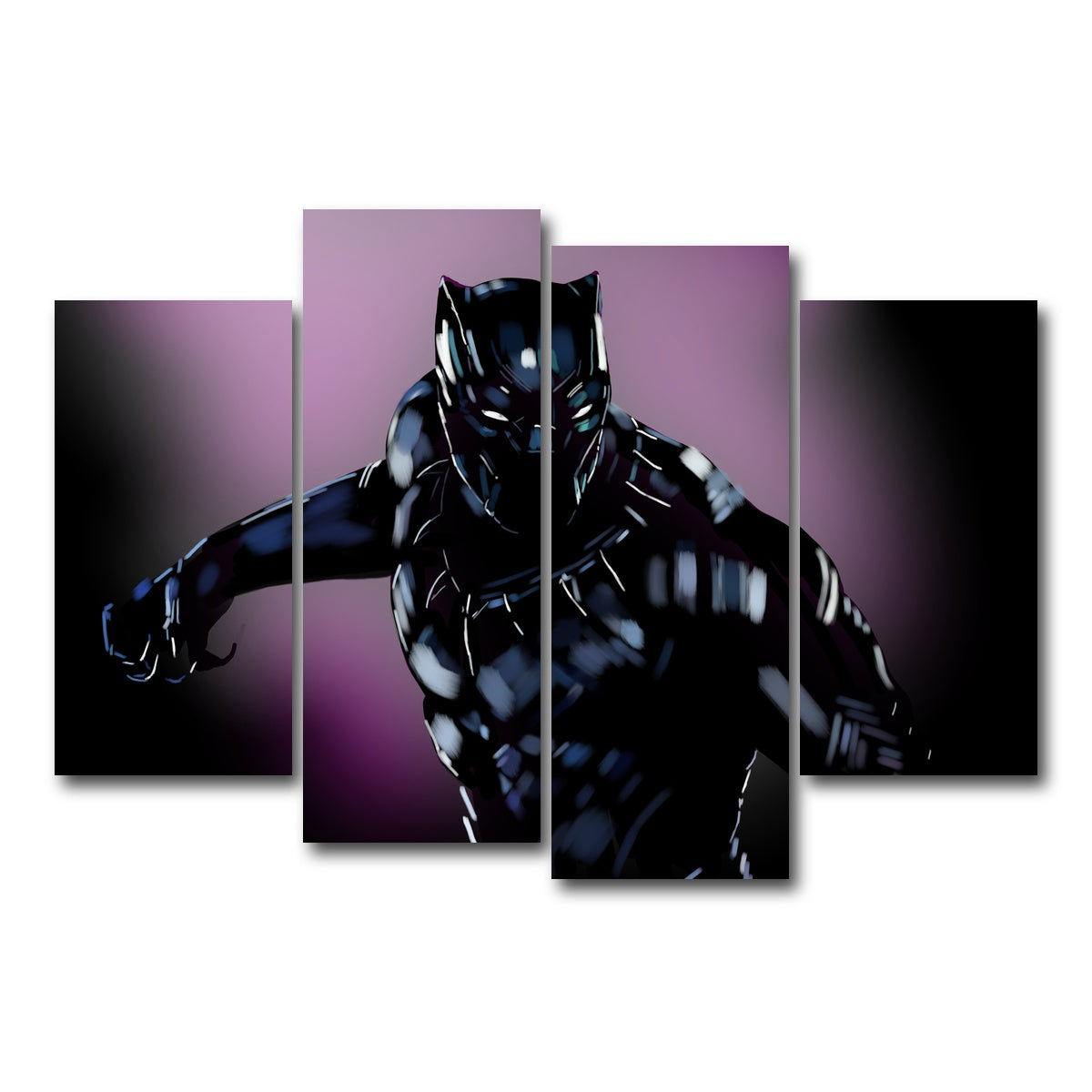 AUTO-MOCKUP WHITE | Panther in Purple | 4 Piece | Gallery Wrap Canvas | group=4_short