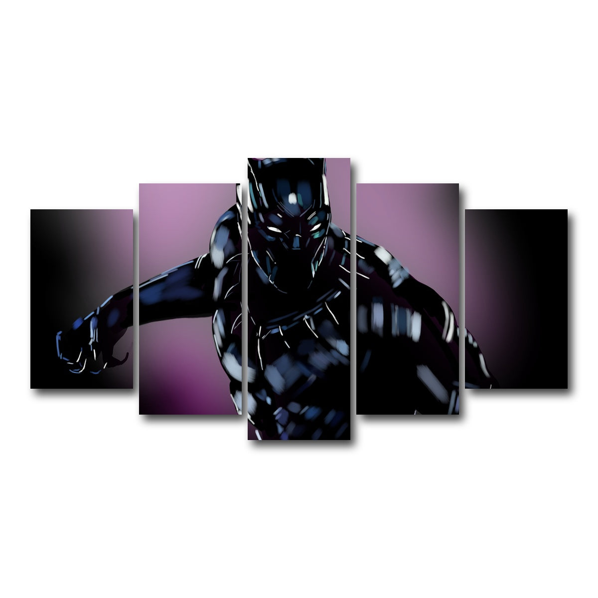 AUTO-MOCKUP WHITE | Panther in Purple | 5 Piece | Gallery Wrap Canvas | group=5_normal