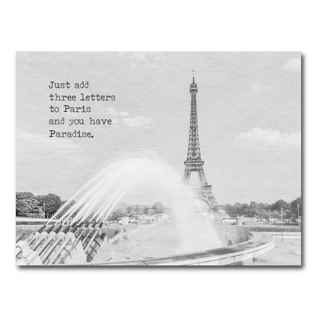 AUTO-MOCKUP WHITE | Paradise - Paris Eiffel Tower | 1 Piece | Gallery Wrap Canvas | group=4x3