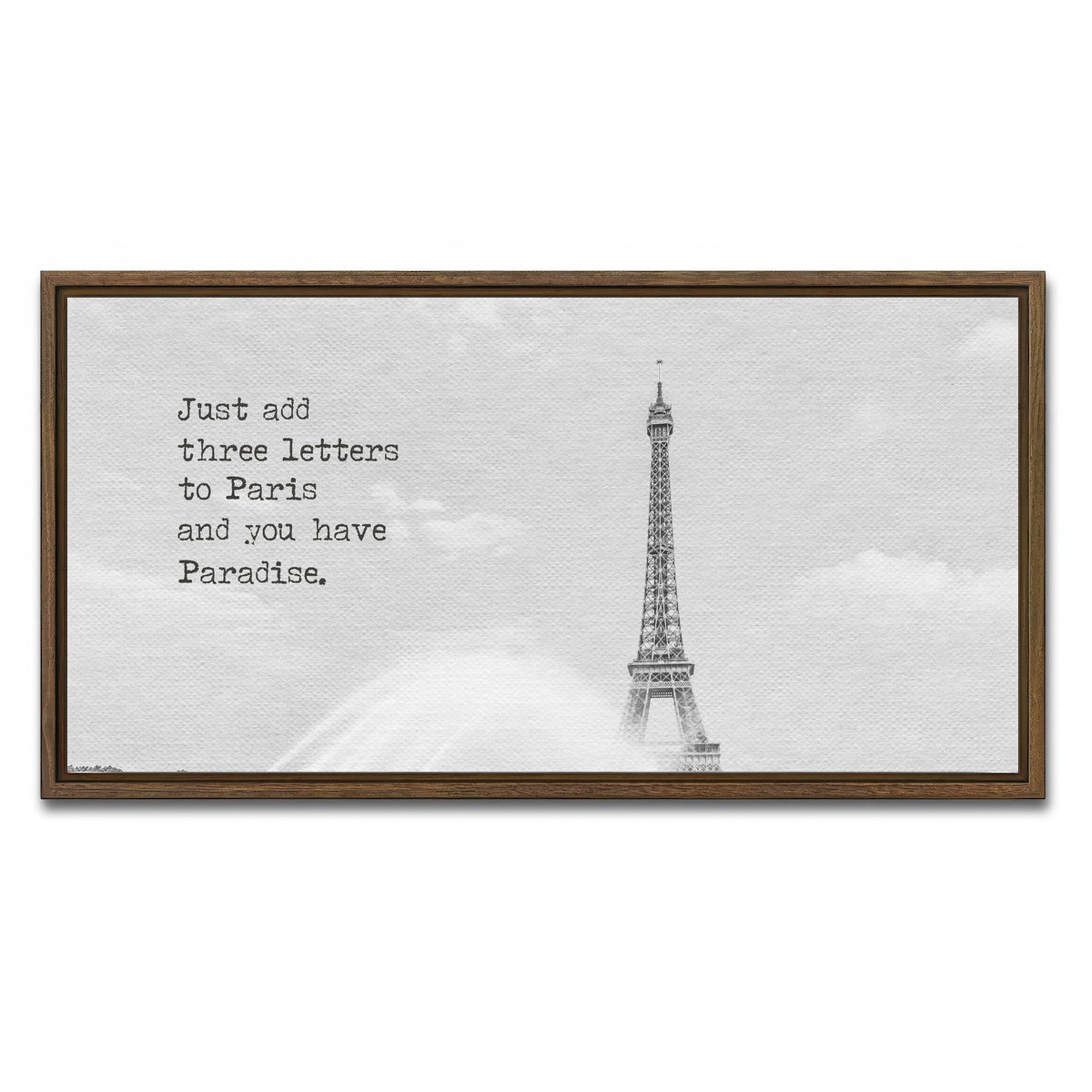 AUTO-MOCKUP WHITE | Paradise - Paris Eiffel Tower | 1 Piece | Walnut Framed Canvas | group=2x1