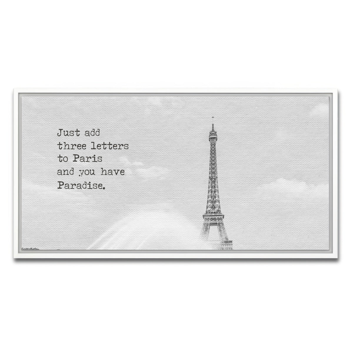 AUTO-MOCKUP WHITE | Paradise - Paris Eiffel Tower | 1 Piece | White Framed Canvas | group=2x1