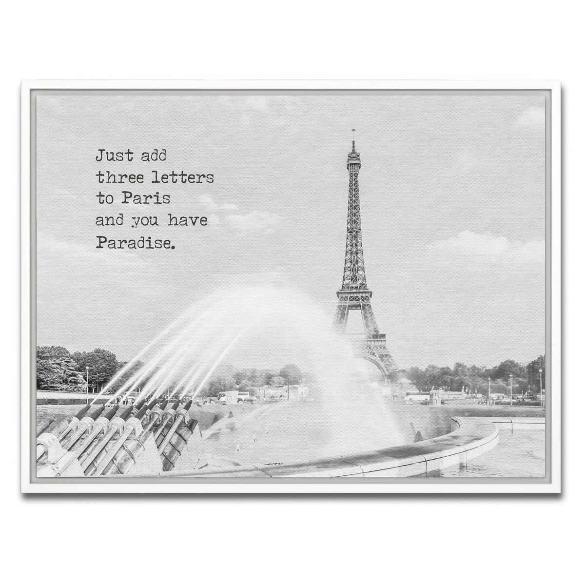 AUTO-MOCKUP WHITE | Paradise - Paris Eiffel Tower | 1 Piece | White Framed Canvas | group=4x3