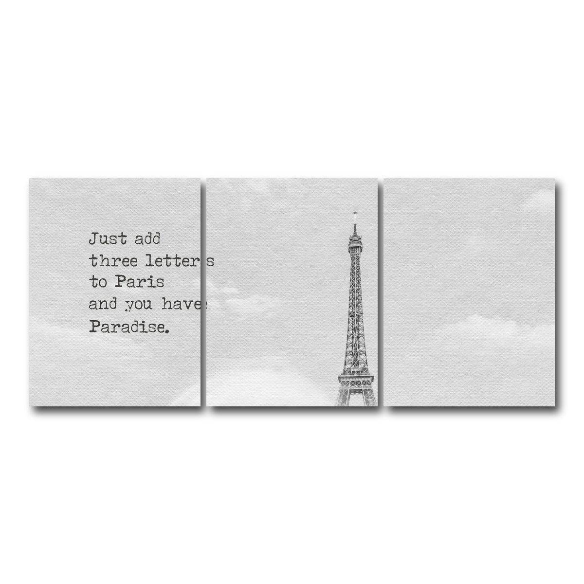 AUTO-MOCKUP WHITE | Paradise - Paris Eiffel Tower | 3 Piece | Gallery Wrap Canvas | group=18x24