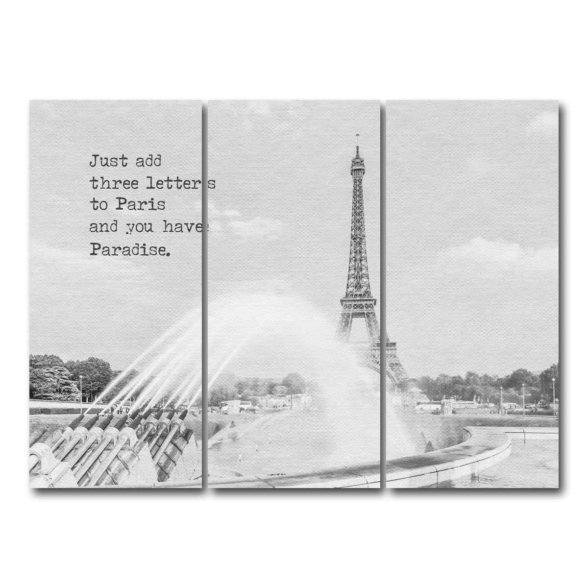 AUTO-MOCKUP WHITE | Paradise - Paris Eiffel Tower | 3 Piece | Gallery Wrap Canvas | group=8x18