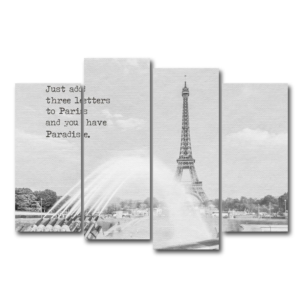 AUTO-MOCKUP WHITE | Paradise - Paris Eiffel Tower | 4 Piece | Gallery Wrap Canvas | group=4_normal